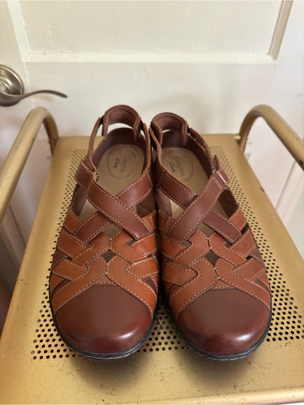 Clarks Women's Brown Leather Fisherman Sandals